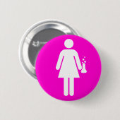 Girl Scientist Ronde Button 5,7 Cm (Voorkant /achterkant)
