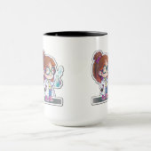 Girl Scientist Sticker Art Combo Mok, 15 oz Mok (Midden)