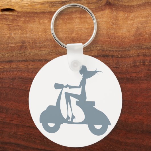 Girl Scooter periwinkle Sleutelhanger (Voorkant)