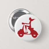 Girl Scooter red Ronde Button 5,7 Cm (Voorkant /achterkant)