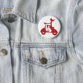 Girl Scooter red Ronde Button 5,7 Cm (In situ)