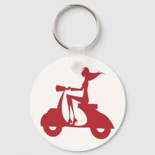 Girl Scooter red Sleutelhanger (Voorkant)