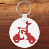 Girl Scooter red Sleutelhanger (Voorkant)