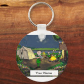 Girl Scout Cartoon op PrintedPerfection.com Sleutelhanger (Voorkant)