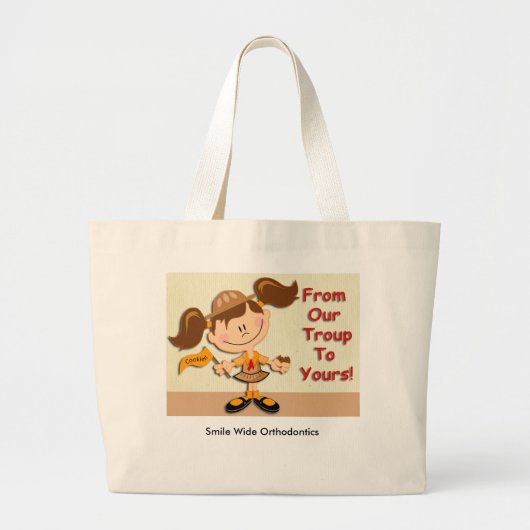 Girl Scout Cookie Bag Grote Tote Bag (Voorkant)