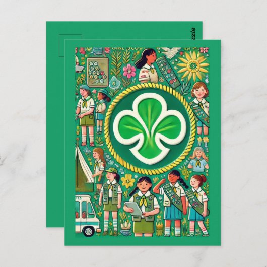 Girl Scout Eer Beterschap op Award Ster Car Briefkaart (Voorkant / Achterkant)