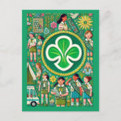 Girl Scout Eer Beterschap op Award Ster Car Briefkaart (Voorkant)