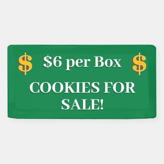 Girl Scout Green Dollar Sign Cookie For Sale Spandoek (Horizontaal)