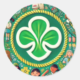 Girl Scout Honor gefeliciteerd met Award Star Car Ronde Sticker