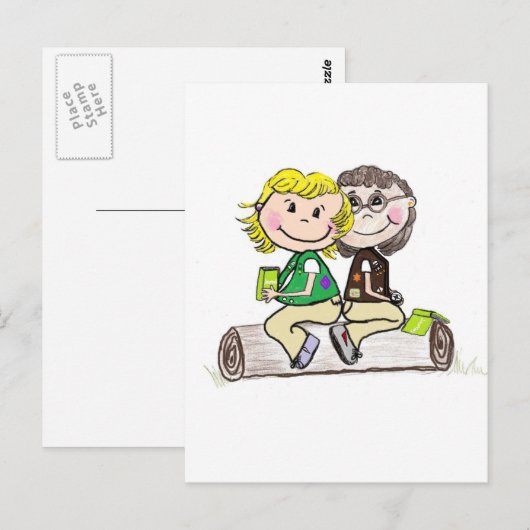 Girl Scout Junior Brownie Briefkaart (Voorkant / Achterkant)