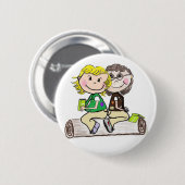 Girl Scout Junior Brownie Ronde Button 5,7 Cm (Voorkant /achterkant)