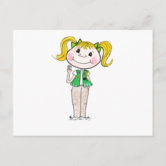 Girl Scout Junior die de belofte gestand doet Briefkaart (Voorkant)