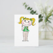 Girl Scout Junior die de belofte gestand doet Briefkaart (Staand voorkant)