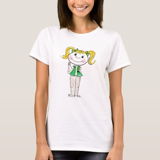Girl Scout Junior die de belofte gestand doet T-shirt (Voorkant)