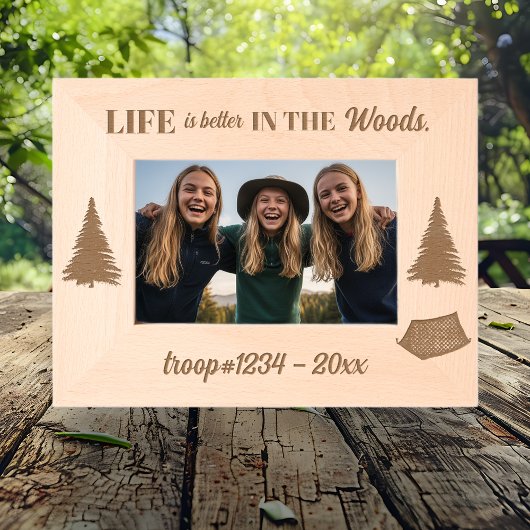 Girl Scout Life Is Better in the Woods Custom Gegraveerde Lijstjes
