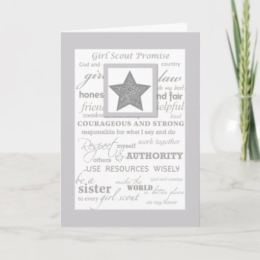 Girl Scout Silver Award Gefeliciteerd met Star Kaart (Voorkant)