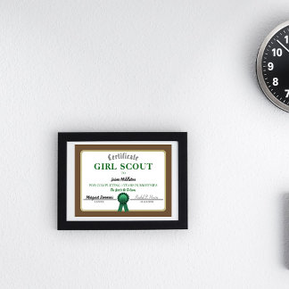 Girl Scouting Brownies-servicecertificaat