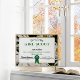 Girl Scouting Daisies Service Certificate Sjabloon