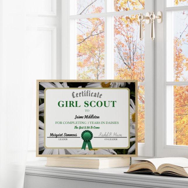 Girl Scouting Daisies Service Certificate Sjabloon (Creator heeft geüpload)