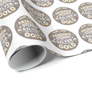 Girl Scouting Make New Friends Gift Wrap Cadeaupapier