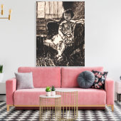 Girl Seated als voorzitter (ca. 1917-1918) Canvas Afdruk (Insitu (Woonkamer))