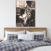 Girl Seated als voorzitter (ca. 1917-1918) Canvas Afdruk (Insitu (Slaapkamer))