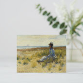Girl Seated door het Zee Briefkaart (Staand voorkant)