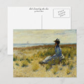 Girl Seated door het Zee Briefkaart (Voorkant / Achterkant)