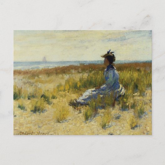 Girl Seated door het Zee Briefkaart (Voorkant)