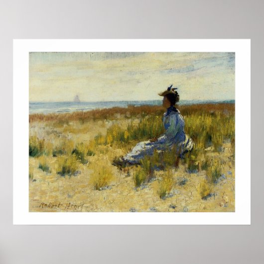 Girl Seated door het Zee Poster (Voorkant)