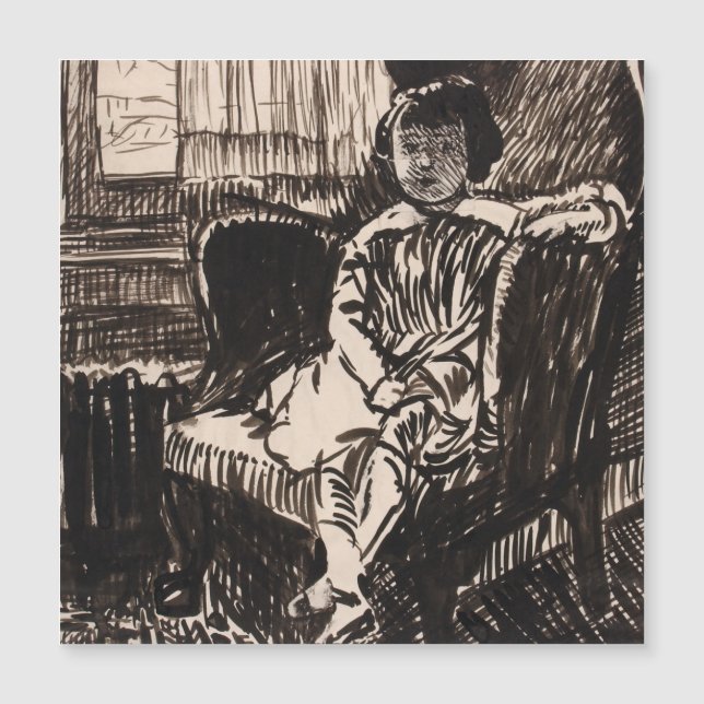 Girl Seated in stoel (ca. 1917-1918) Canvas Print (Voorkant)
