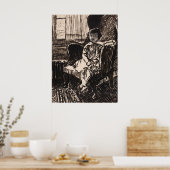 Girl Seated in stoel (ca. 1917-1918) Canvas Print (Keuken)