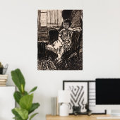 Girl Seated in stoel (ca. 1917-1918) Canvas Print (Thuiskantoor)