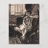 Girl Seated in stoel (ca. 1917-1918) Canvas Print Briefkaart (Voorkant)