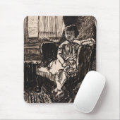 Girl Seated in stoel (ca. 1917-1918) Canvas Print Muismat (Met muis)