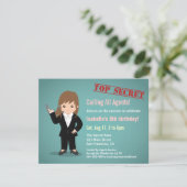 Girl Secret Agent Birthday Party Kaart (Staand voorkant)