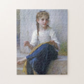Girl Sewing, Bouguereau Legpuzzel (Verticaal)