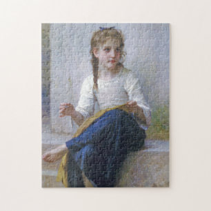 Girl Sewing, Bouguereau Legpuzzel