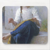 Girl Sewing, Bouguereau Muismat (Voorkant)