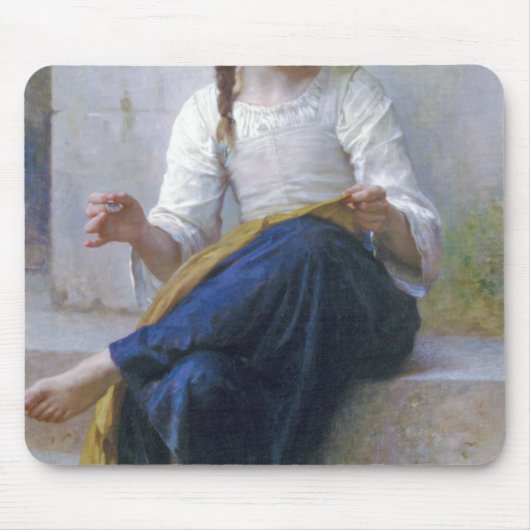 Girl Sewing, Bouguereau Muismat (Voorkant)
