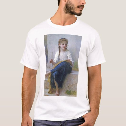 Girl Sewing, Bouguereau T-shirt (Voorkant)