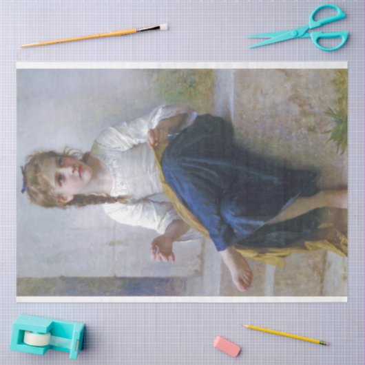 Girl Sewing, Bouguereau Tissuepapier (Craft)