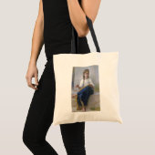 Girl Sewing, Bouguereau Tote Bag (Voorkant (product))