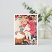 Girl Sewing, Jessie Willcox Smith Briefkaart (Staand voorkant)