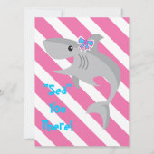 Girl Shark Bite Invite - 2e verjaardagsfeestje Kaart (Achterkant)