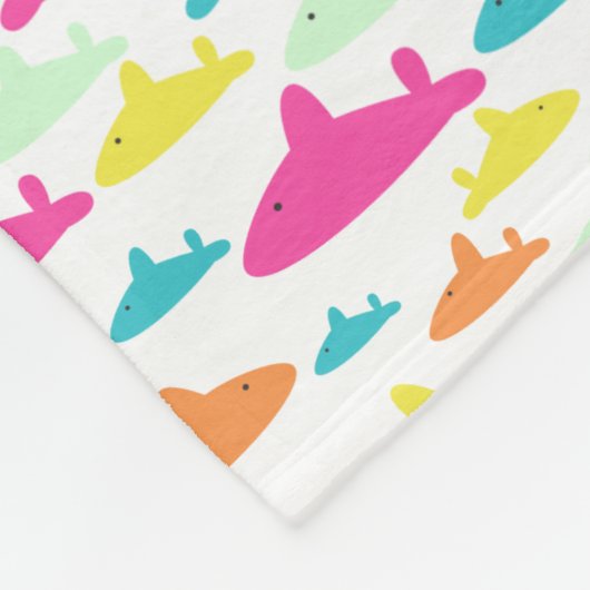 Girl Shark Pattern Fleece Deken (Hoek)