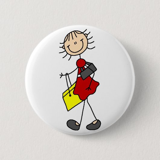 Girl Shopping Button (Voorkant)