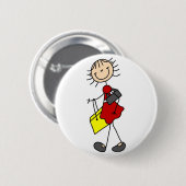 Girl Shopping Button (Voorkant /achterkant)