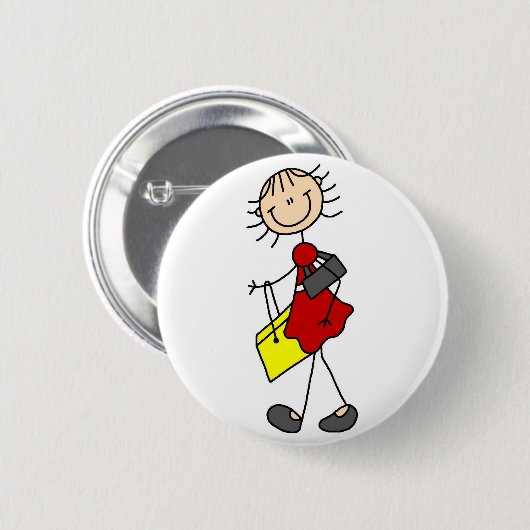 Girl Shopping Button (Voorkant /achterkant)