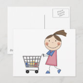 Girl Shopping T-shirts en Gifts Briefkaart (Voorkant / Achterkant)